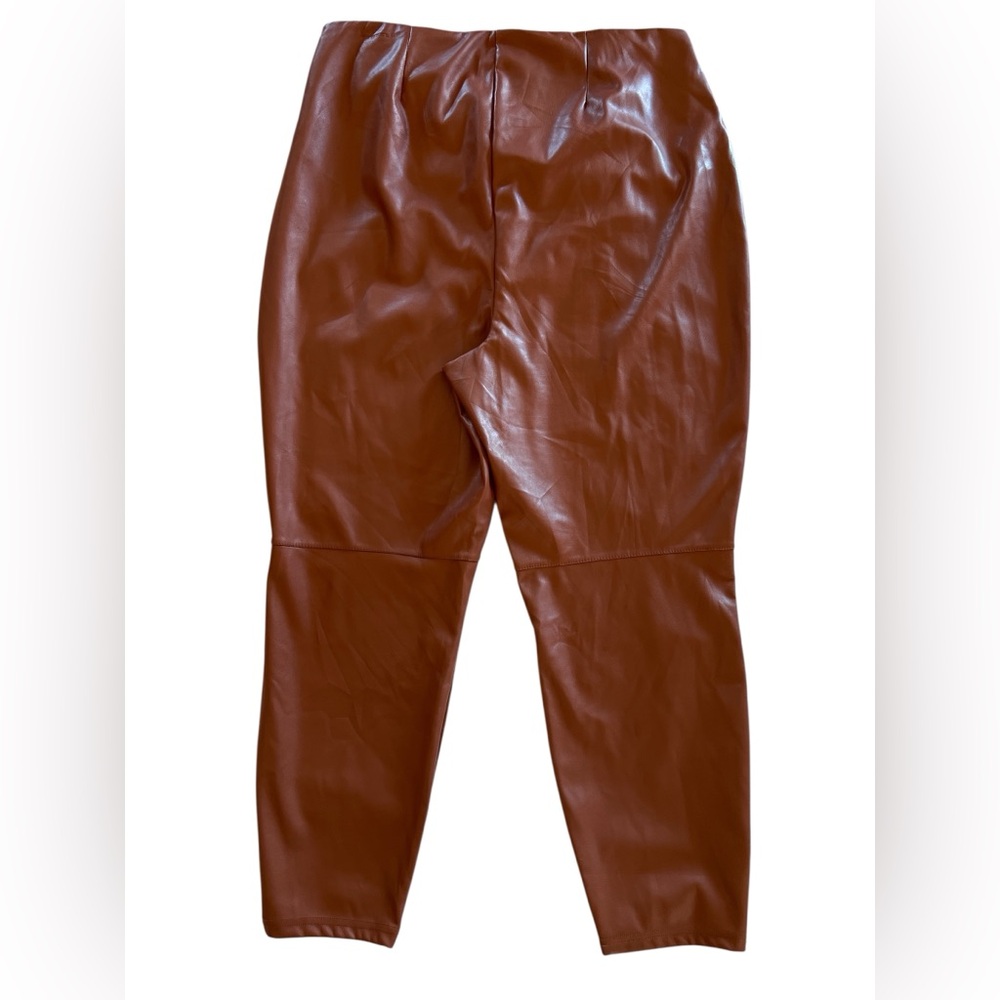 NWT Fabletics 2X Mahogany Vegan Leather Moto Leggings High Rise - Picture 3 of 6